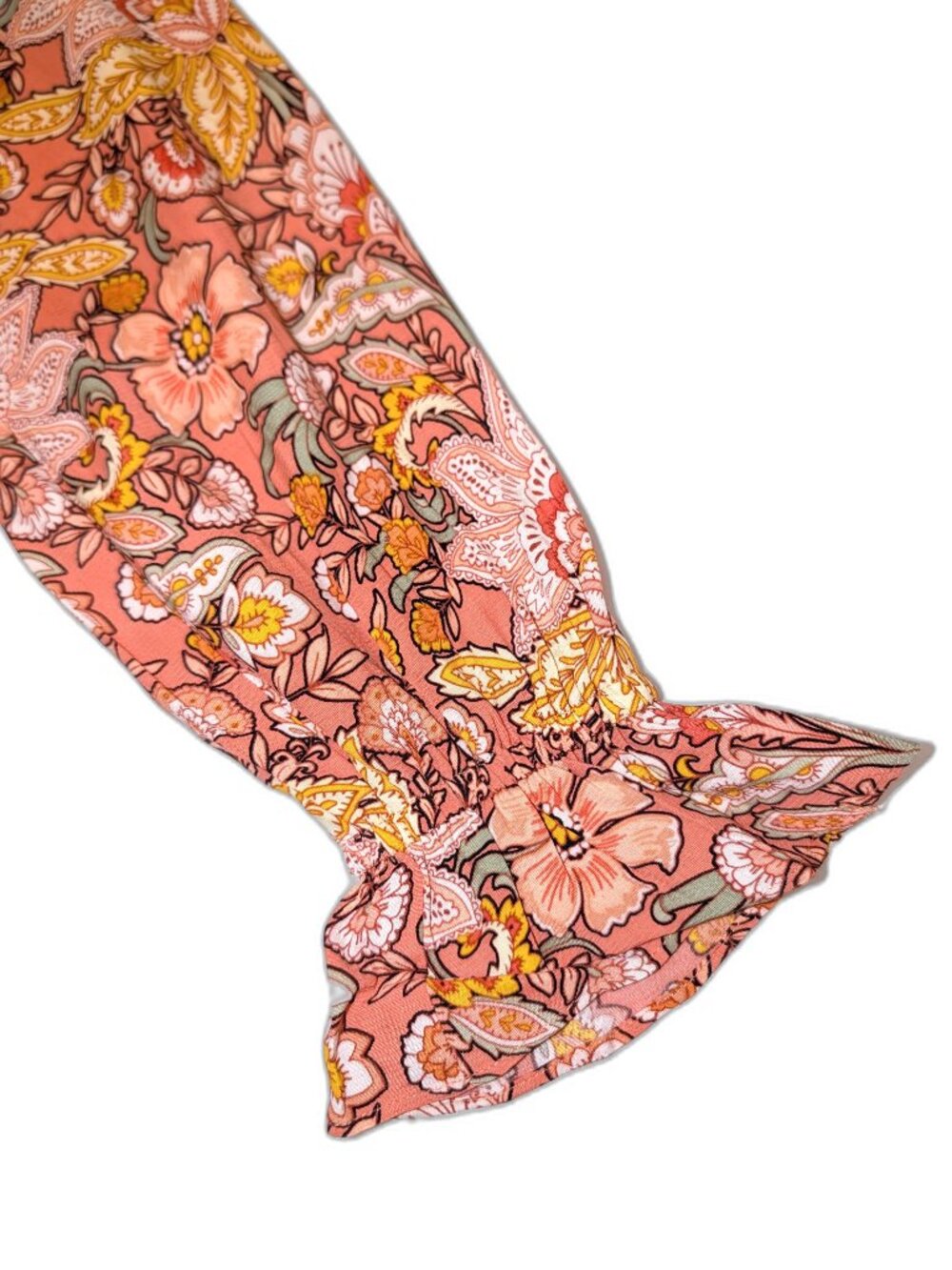 NWT LOFT | Button Front Peach Floral Top Long Sleeve | Size Medium - Picture 6 of 10